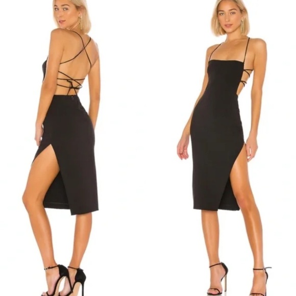 NBD Becky Black Backless Strappy Dress size large - Picture 1 of 9
